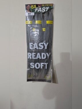 FAST Pre-Stretched Synthetic Hair Extensions - Gray 2packs